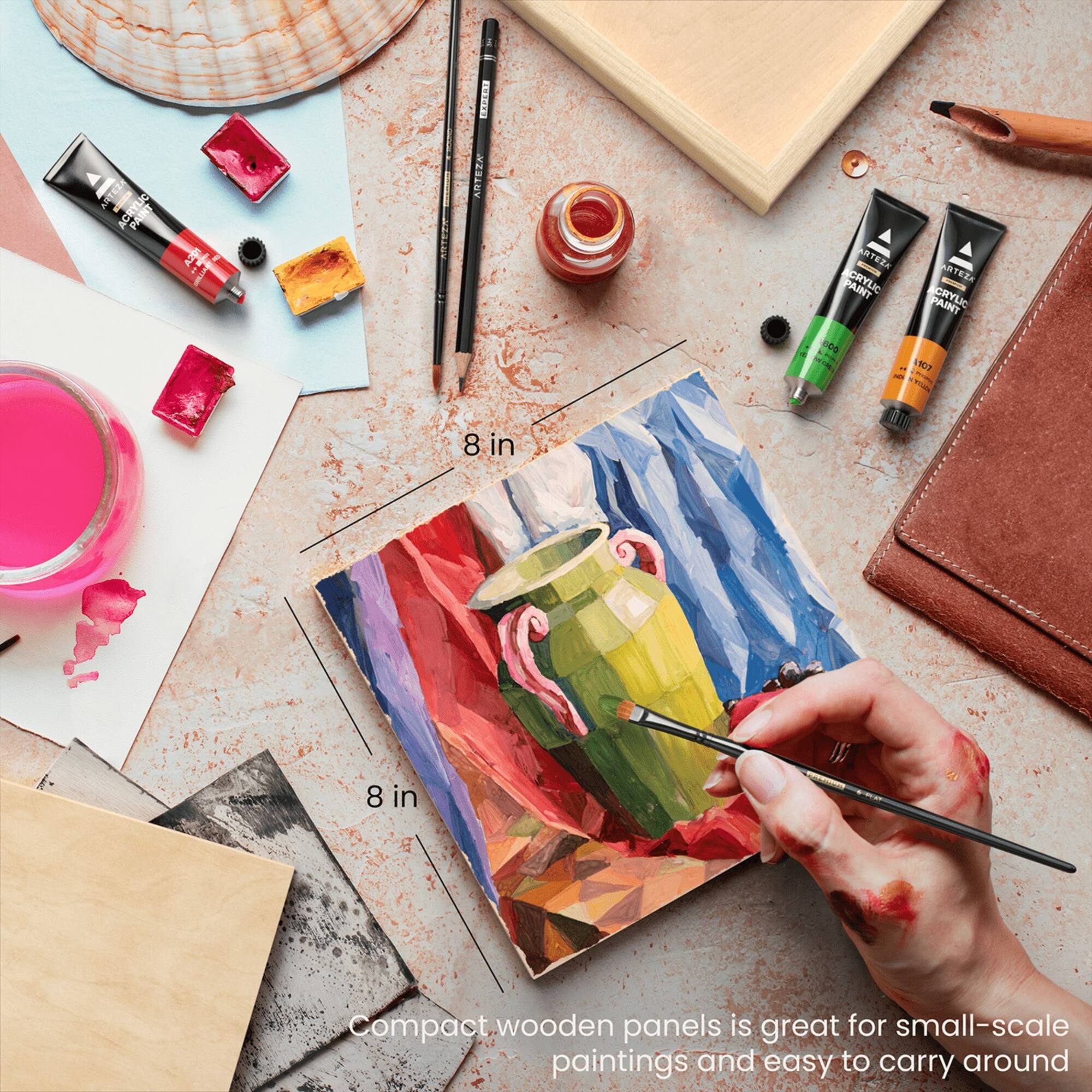 Arteza® 19 Piece Abstract Wood Painting Kit
